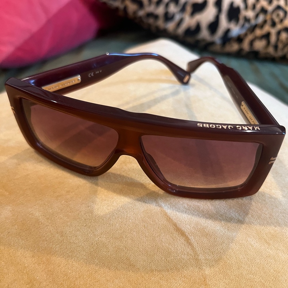 Marc Jacobs Burgundy Rectangular Sunglasses - image 1